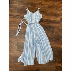 Blue and white striped girls jumper